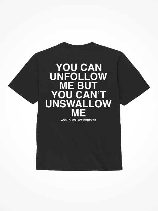 doc-johnson-assholes-live-forever-unfollow-me-t-shirt-noir-s image 2