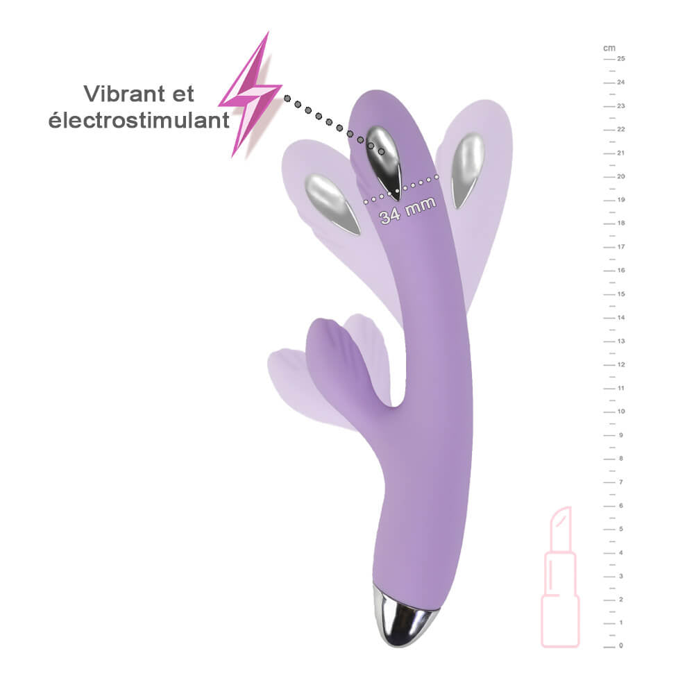 be-happy-clair-vibromasseur-rabbit-violet-lectrostimulation image 2