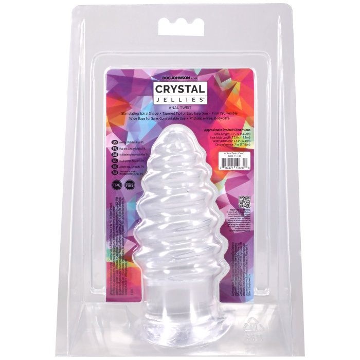 doc-johnson-crystal-jellies-anal-twist-plug-anal-transparent image 4