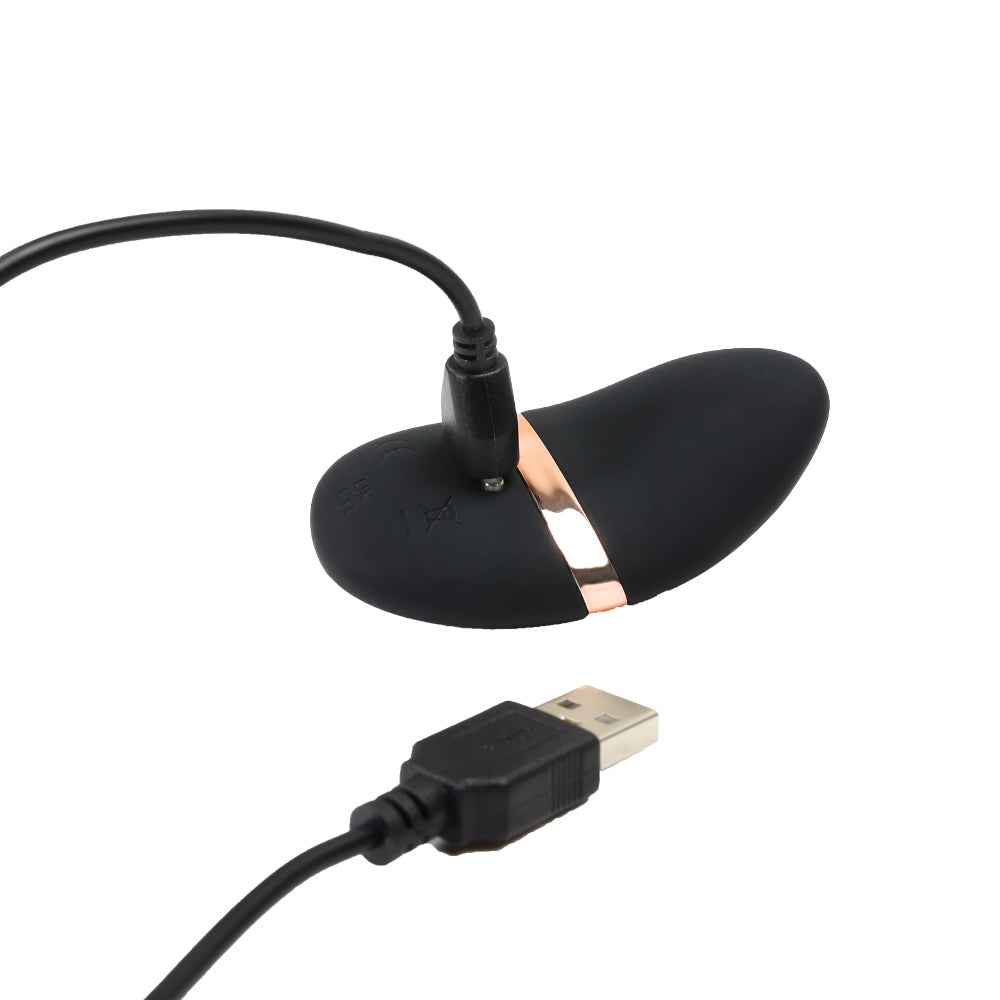 be-happy-lotus-galet-vibrant-clitoridien-noir-et-or-silicone-doux image 7