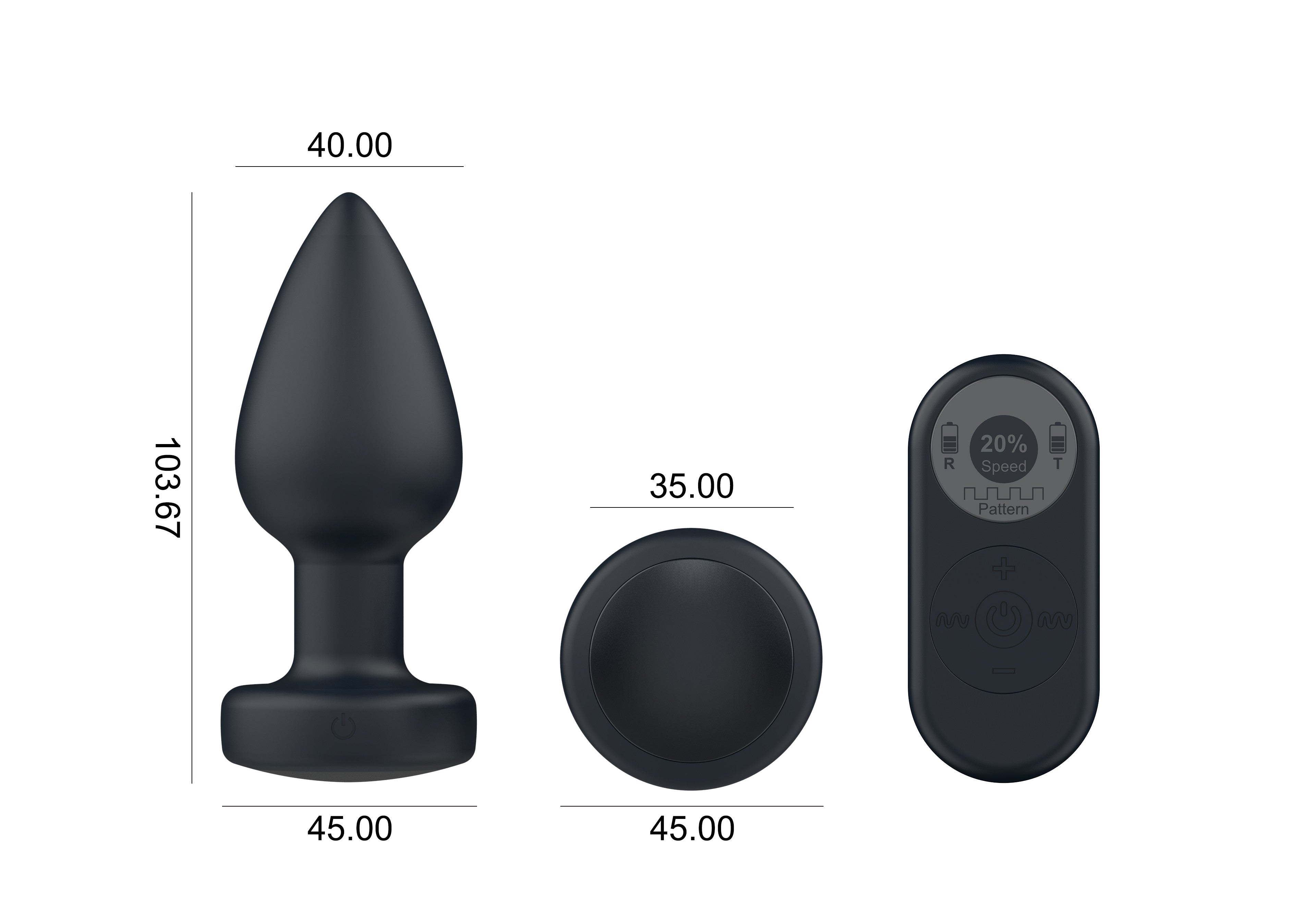 be-happy-halo-plug-anal-vibrant-t-l-command-noir-lumineux image 7
