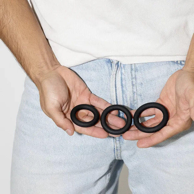 be-happy-trio-cockrings-pais-anneau-p-nien-noir-rection image 1