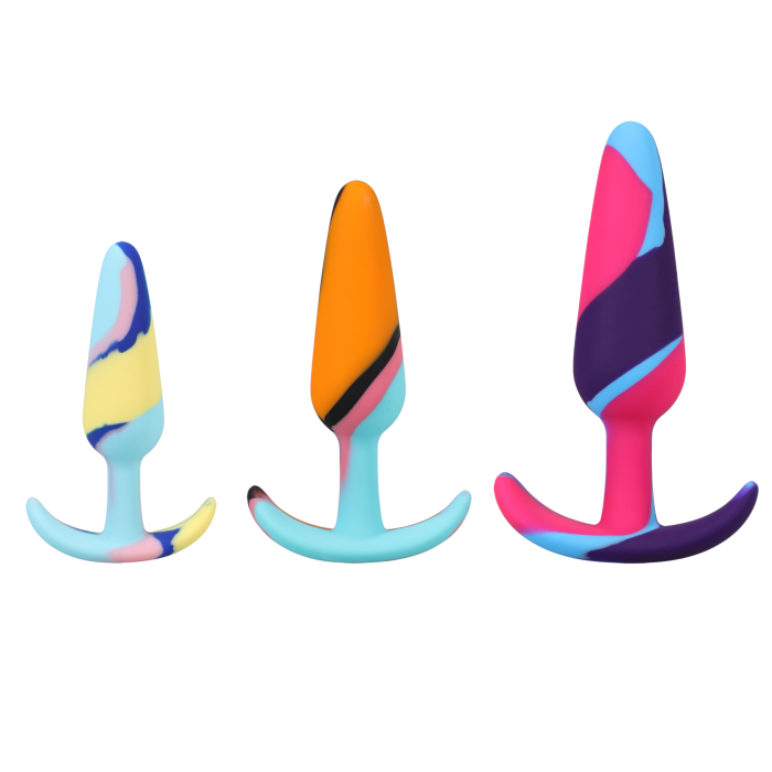 doc-johnson-mood-naughty-1-kit-3-plugs-anaux-silicone-multicolore image 1