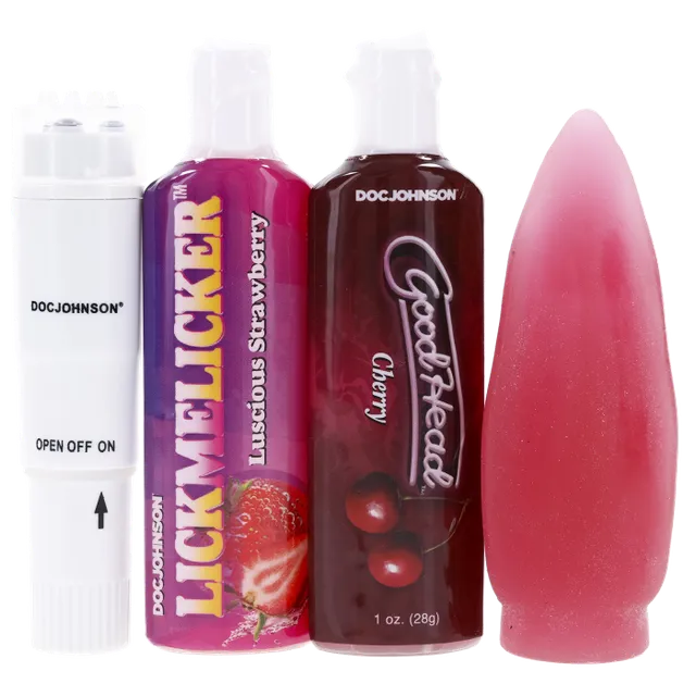 doc-johnson-goodhead-oral-delight-kit-couple-fraise-cerise image 1