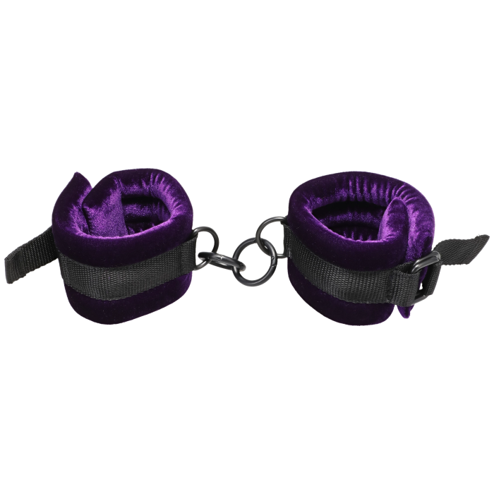 doc-johnson-merci-velvet-menottes-chevilles-velours-violet image 1