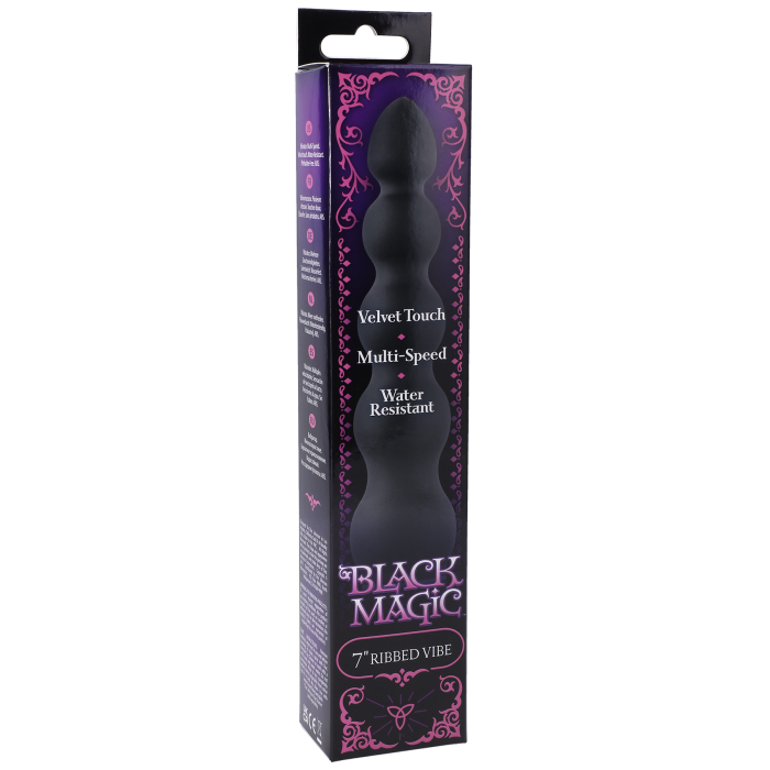 doc-johnson-black-magic-7-inch-vibromasseur-nervur-noir image 2