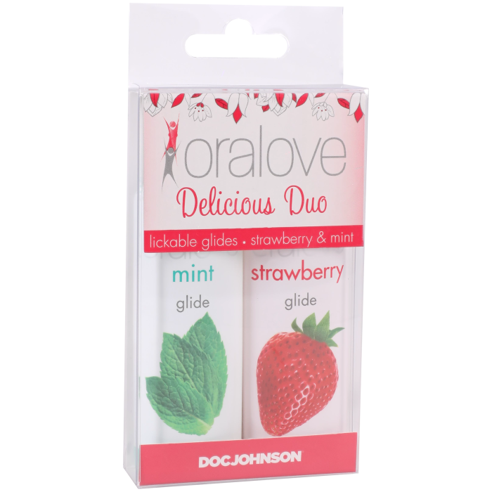 doc-johnson-oralove-duo-lubrifiant-fraise-menthe-2x29-ml image 2