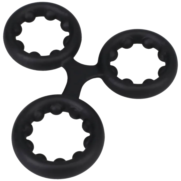 doc-johnson-rock-solid-triple-anneau-rection-silicone-noir image 1