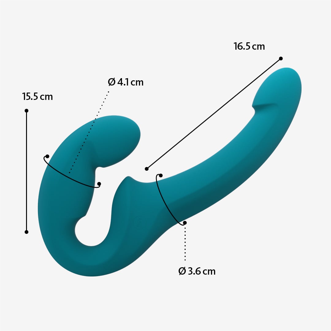 fun-factory-share-lite-double-gode-bleu-sans-vibration-harnais image 4