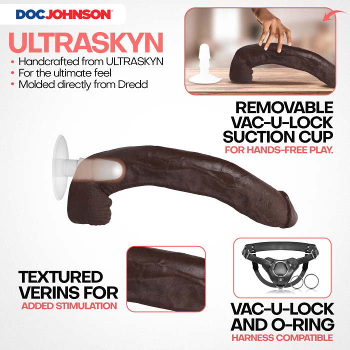 doc-johnson-signature-cocks-dredd-godemichet-34-cm-chocolat-ventouse image 4