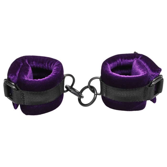 doc-johnson-merci-menottes-poignets-velours-violet-noir image 1