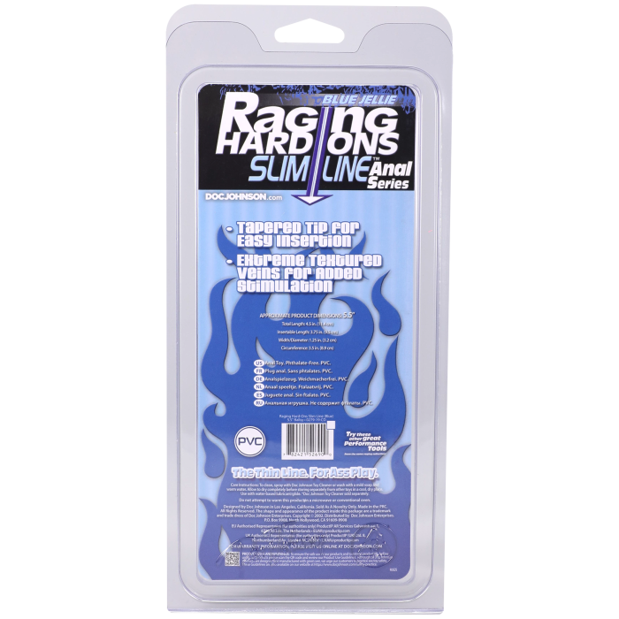 doc-johnson-raging-hard-ons-slimline-gode-anal-bleu-14-cm image 3