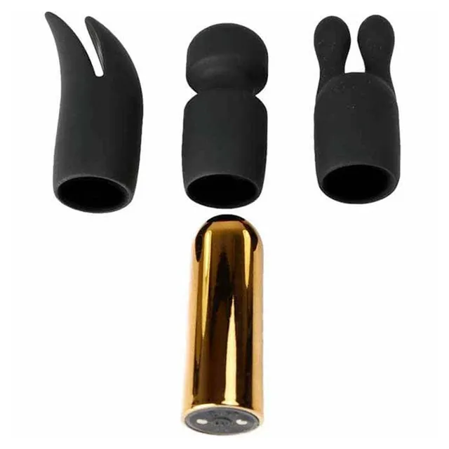 be-happy-ribambelle-stimulateur-clitoridien-noir-or-3-embouts image 1