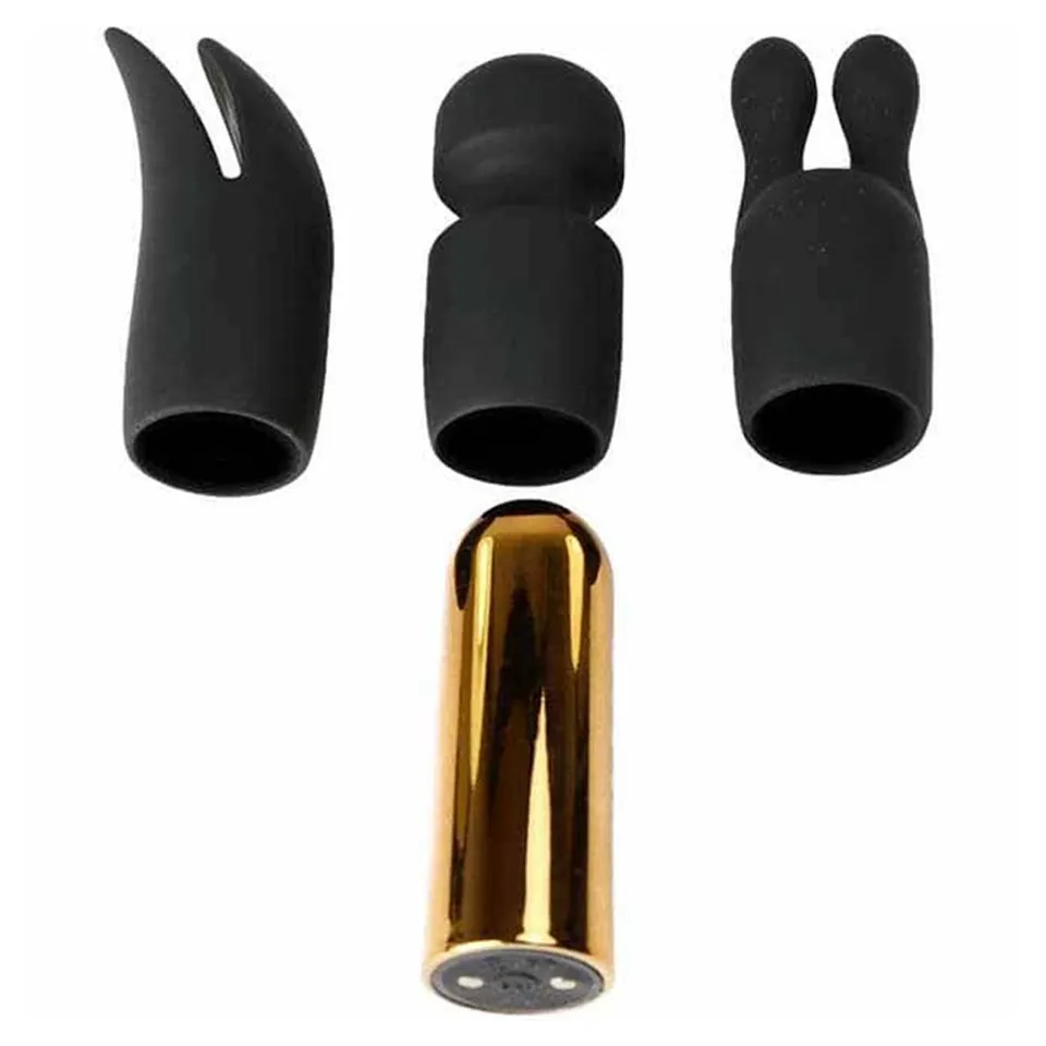 be-happy-ribambelle-stimulateur-clitoridien-noir-or-3-embouts image 1