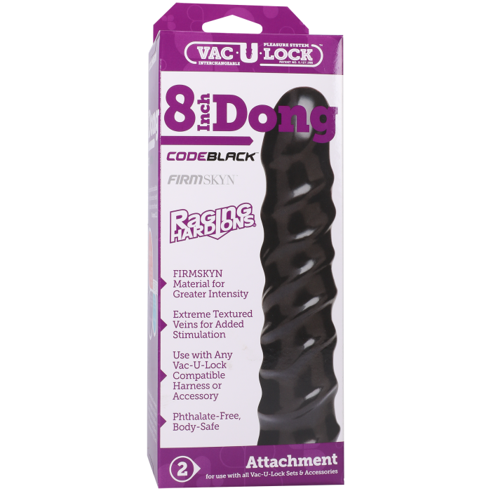 doc-johnson-vac-u-lock-codeblack-gode-20-cm-noir-spirale image 2