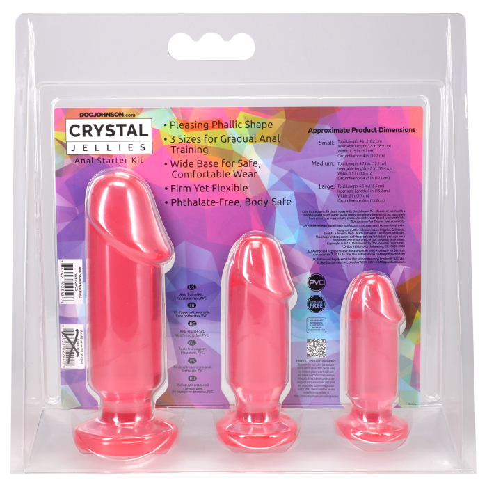 doc-johnson-crystal-jellies-kit-3-plugs-anal-rose-tailles-s-m-l image 3