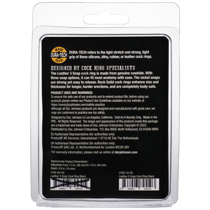 doc-johnson-rock-solid-leather-5-snap-cockring-noir image 8