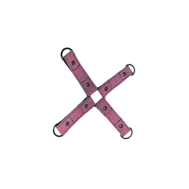 be-happy-croix-d-attache-luxure-rose-bdsm-simili-cuir image 1
