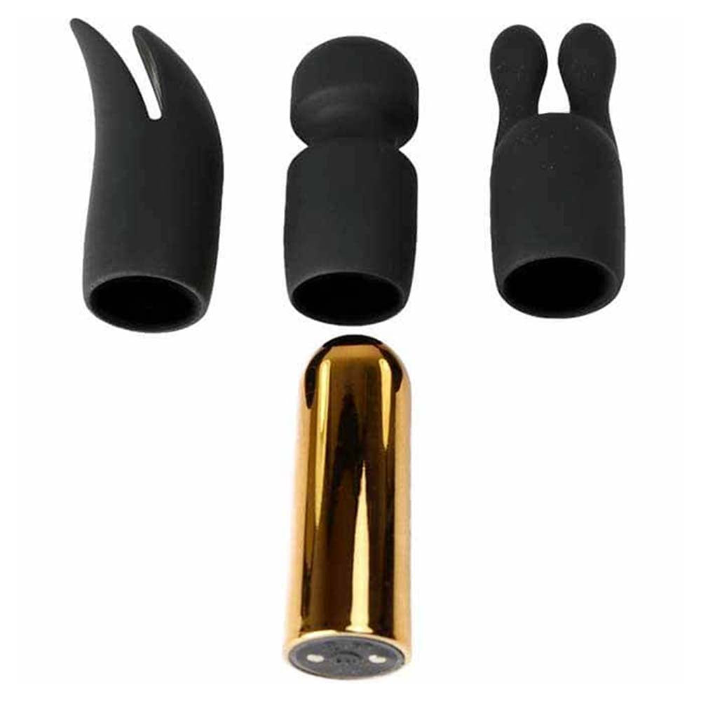be-happy-ribambelle-stimulateur-clitoridien-noir-or-3-embouts image 1