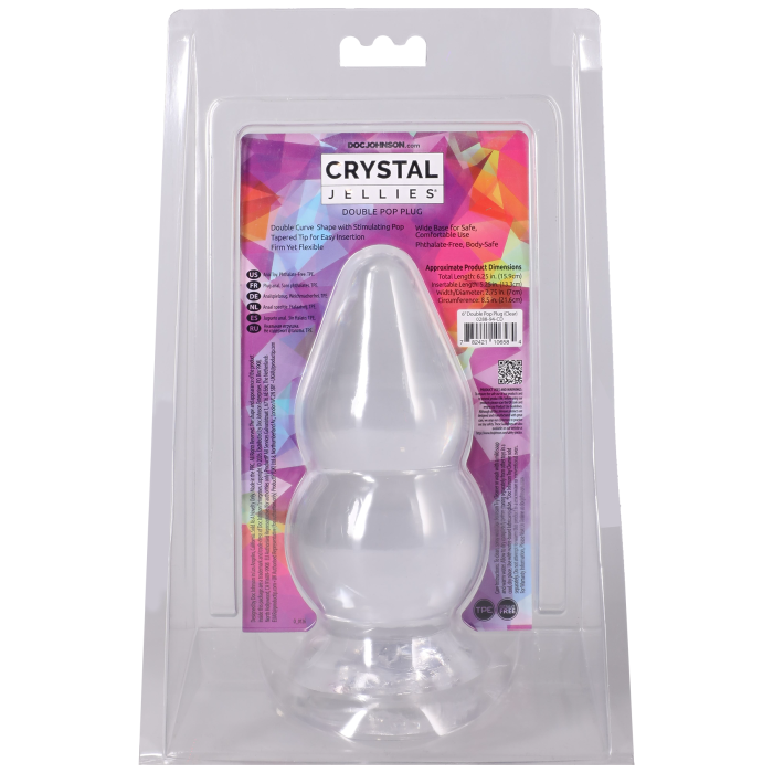 doc-johnson-crystal-jellies-double-pop-plug-anal-15-cm-transparent image 4