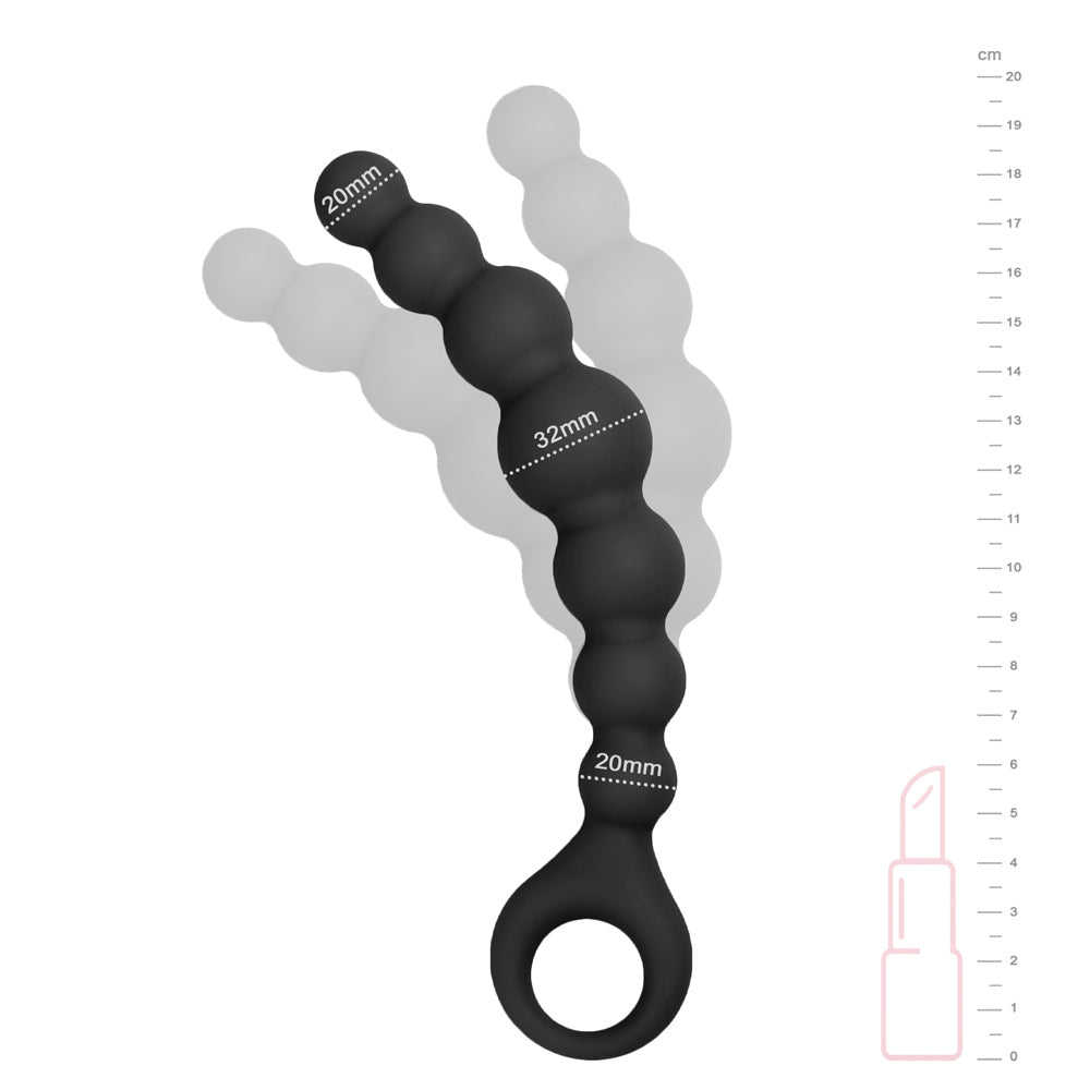 be-happy-chaine-anale-plaisir-sextoy-noir-rose-silicone image 3