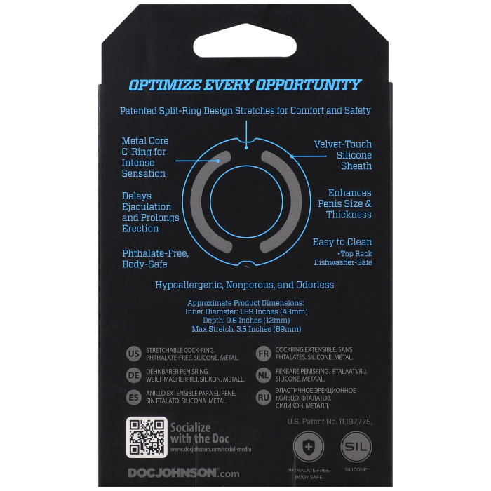 doc-johnson-optimale-flexisteel-cock-ring-43mm-silicone-noir image 8