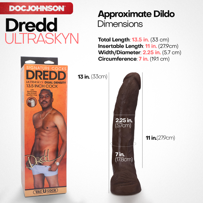 doc-johnson-signature-cocks-dredd-godemichet-34-cm-chocolat-ventouse image 2