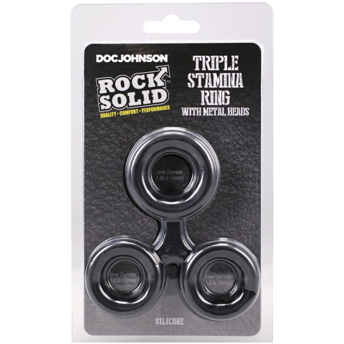doc-johnson-rock-solid-triple-anneau-rection-silicone-noir image 2