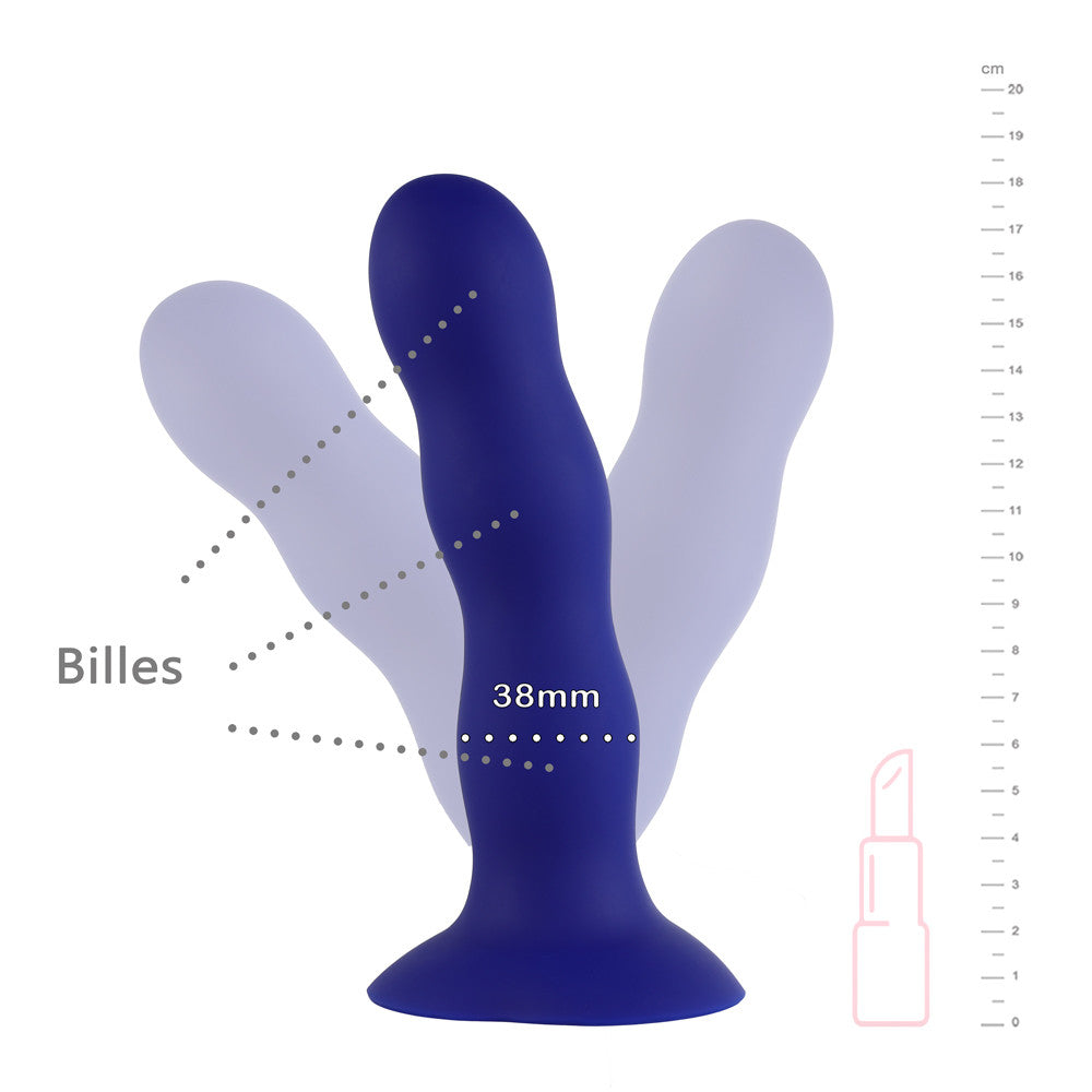 be-happy-zigzag-gode-ventouse-3-boules-bleu-silicone image 4