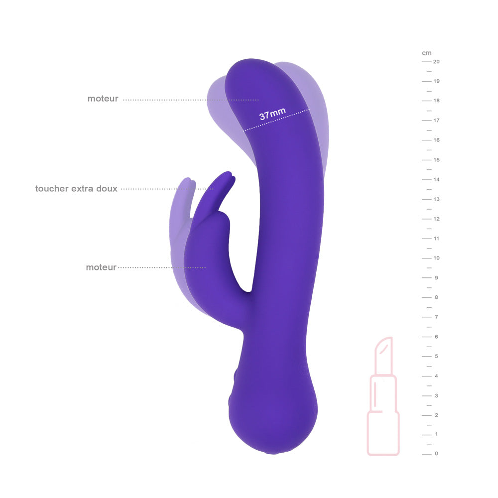be-happy-ferveur-vibromasseur-rabbit-violet-rechargeable-clitoris image 2