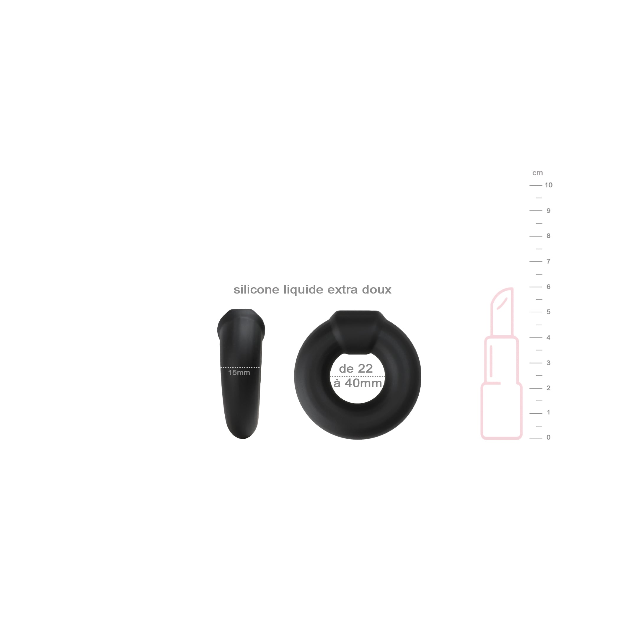 be-happy-anneau-p-nis-liquide-extensible-cockring-noir-silicone image 2