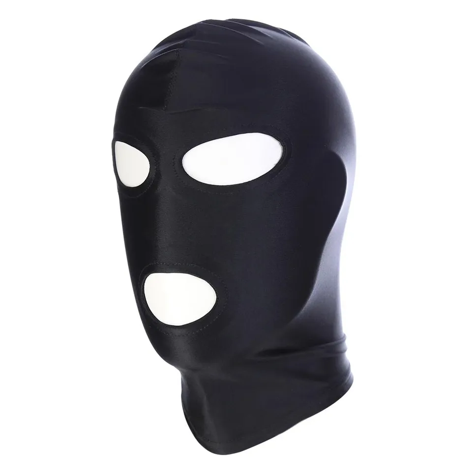 be-happy-domination-soft-cagoule-ouverte-spandex-noire-yeux-bouche image 1
